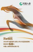 福布斯全球企業(yè)放榜　中國人壽高質(zhì)量躍升68個(gè)名次